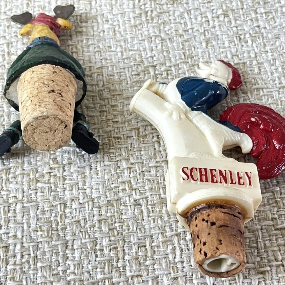 Vintage Wine Bottle Stopper lot of 2 Handmade bottle stoppers